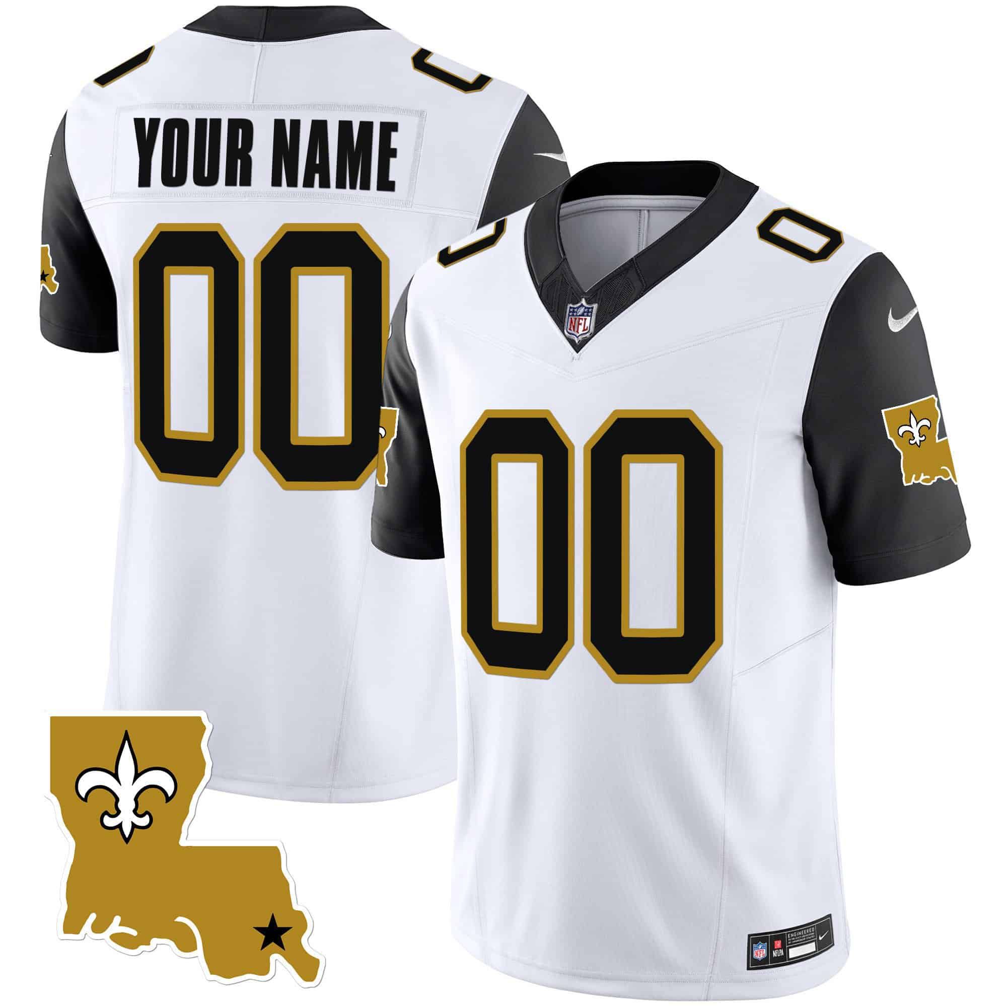 Men New Orleans Saints White 2024 Nike 1987 Legacy Vapor Custom NFL Jersey style 2